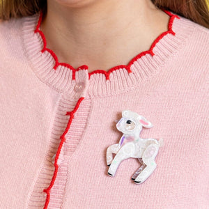Lottie the Lamb Brooch  -  Erstwilder  -  Quirky Resin and Enamel Accessories