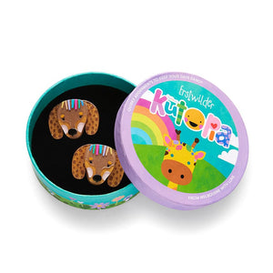 Darcy The Dachshund Hair Clips Set - 2 Piece  -  Erstwilder  -  Quirky Resin and Enamel Accessories