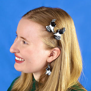 Cuddle Bunny Hair Clips Set - 2 Piece  -  Erstwilder  -  Quirky Resin and Enamel Accessories