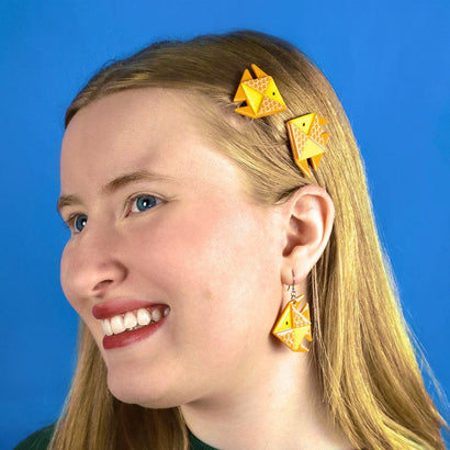The Memorable Goldfish Hair Clips Set - 2 Piece  -  Erstwilder  -  Quirky Resin and Enamel Accessories
