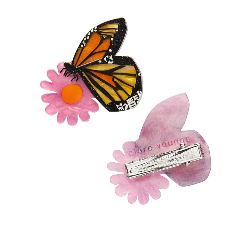A Butterfly Named Flutter Hair Clips Set - 2 Piece  -  Erstwilder  -  Quirky Resin and Enamel Accessories