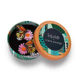 A Butterfly Named Flutter Hair Clips Set - 2 Piece  -  Erstwilder  -  Quirky Resin and Enamel Accessories