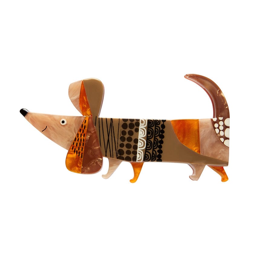 A Dachshund Named Bark Hair Clip Barette  -  Erstwilder  -  Quirky Resin and Enamel Accessories