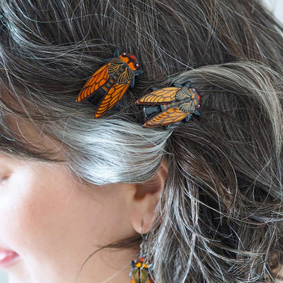 Cicadian Rhythms Hair Clips Set - 2 Piece  -  Erstwilder  -  Quirky Resin and Enamel Accessories