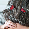 Wings Laced in Red Hair Clips Set - 2 Piece