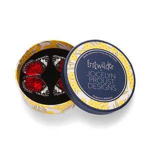 Wings Laced in Red Hair Clips Set - 2 Piece  -  Erstwilder  -  Quirky Resin and Enamel Accessories