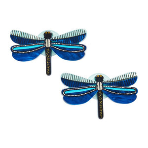 Sapphire Sky Dancer Hair Clips Set - 2 Piece  -  Erstwilder  -  Quirky Resin and Enamel Accessories