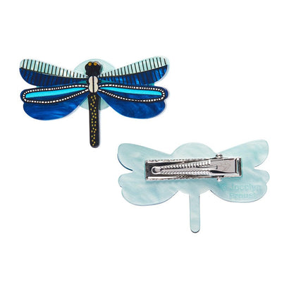 Sapphire Sky Dancer Hair Clips Set - 2 Piece  -  Erstwilder  -  Quirky Resin and Enamel Accessories