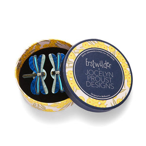 Sapphire Sky Dancer Hair Clips Set - 2 Piece  -  Erstwilder  -  Quirky Resin and Enamel Accessories