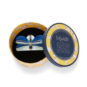 Sapphire Sky Dancer Hair Clip Claw  -  Erstwilder  -  Quirky Resin and Enamel Accessories