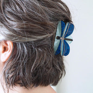 Sapphire Sky Dancer Hair Clip Claw  -  Erstwilder  -  Quirky Resin and Enamel Accessories