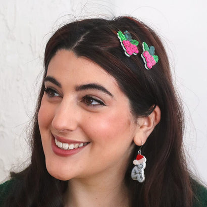 Festive Foliage Hair Clips Set - 2 Piece  -  Erstwilder  -  Quirky Resin and Enamel Accessories