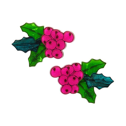 Festive Foliage Hair Clips Set - 2 Piece  -  Erstwilder  -  Quirky Resin and Enamel Accessories