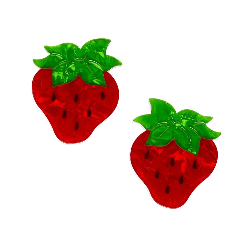 Darling Strawberry Hair Clips Set - 2 Piece  -  Erstwilder  -  Quirky Resin and Enamel Accessories