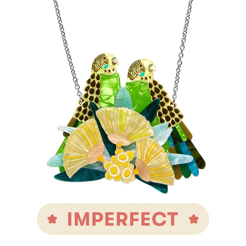 Perched upon the Lilly Pillies Necklace (IMPERFECT)  -  Erstwilder  -  Quirky Resin and Enamel Accessories