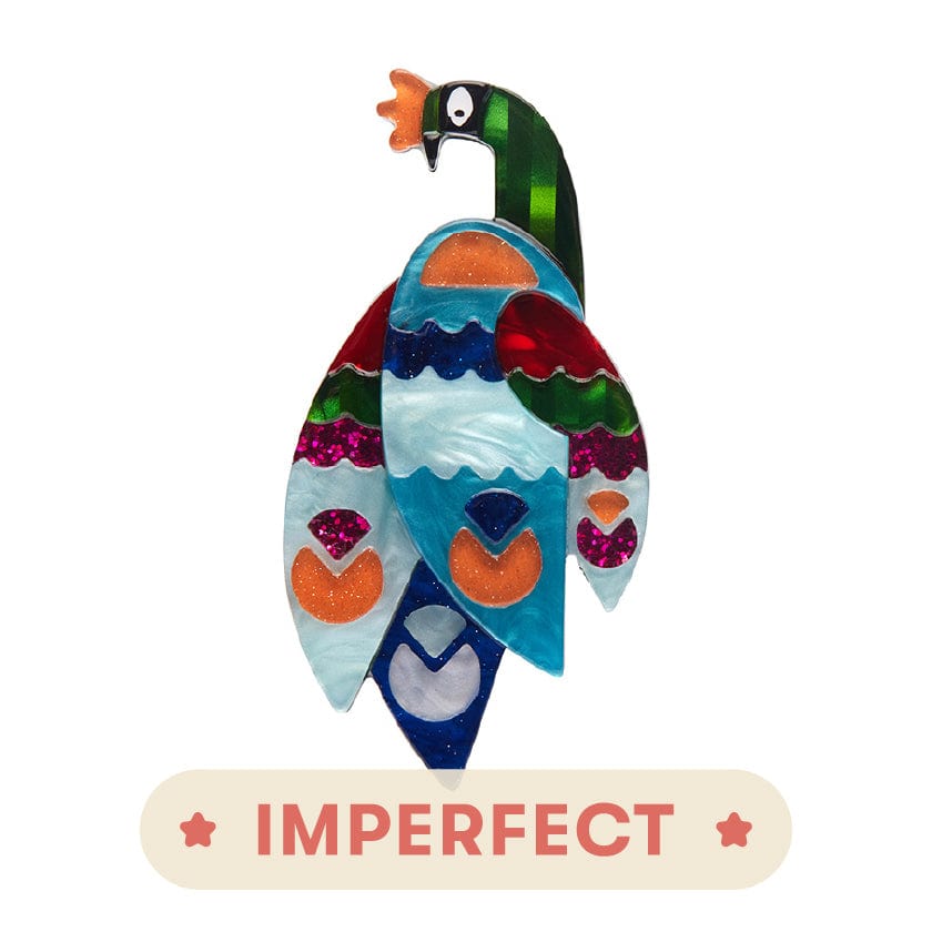 Good Tidings Peacock Brooch (IMPERFECT)  -  Erstwilder  -  Quirky Resin and Enamel Accessories