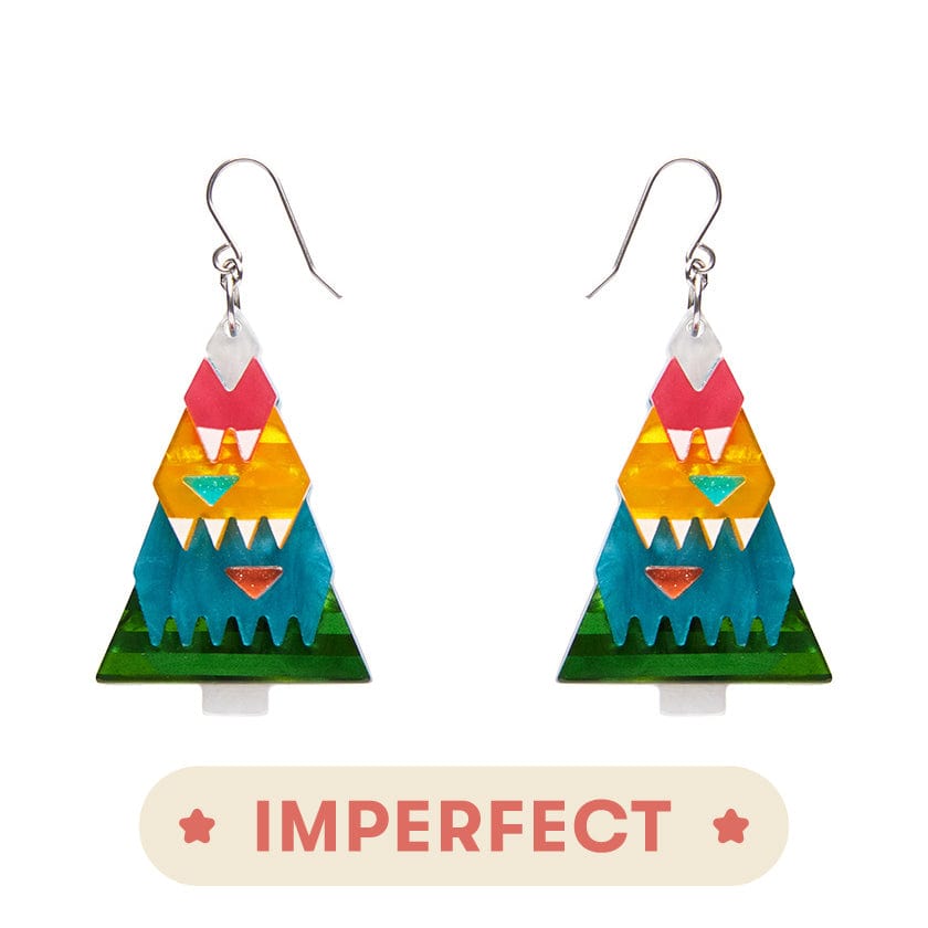 O Christmas Tree Drop Earrings (IMPERFECT)  -  Erstwilder  -  Quirky Resin and Enamel Accessories