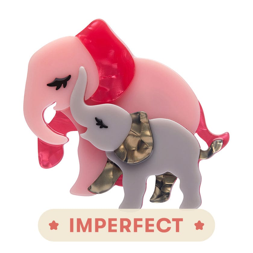 Mother Ella Elephants Brooch (IMPERFECT)  -  Erstwilder  -  Quirky Resin and Enamel Accessories