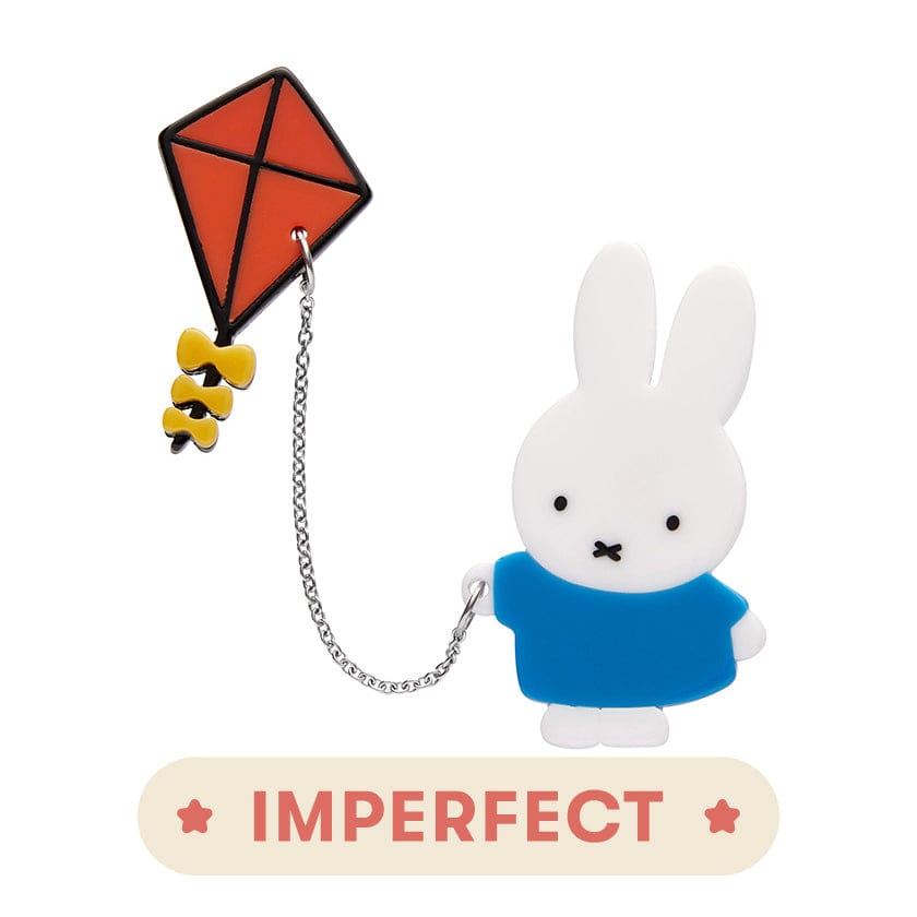 Miffy Flies a Kite Brooch (IMPERFECT)  -  Erstwilder  -  Quirky Resin and Enamel Accessories