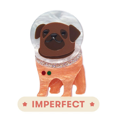 Interplanetary Pug Brooch (IMPERFECT)  -  Erstwilder  -  Quirky Resin and Enamel Accessories