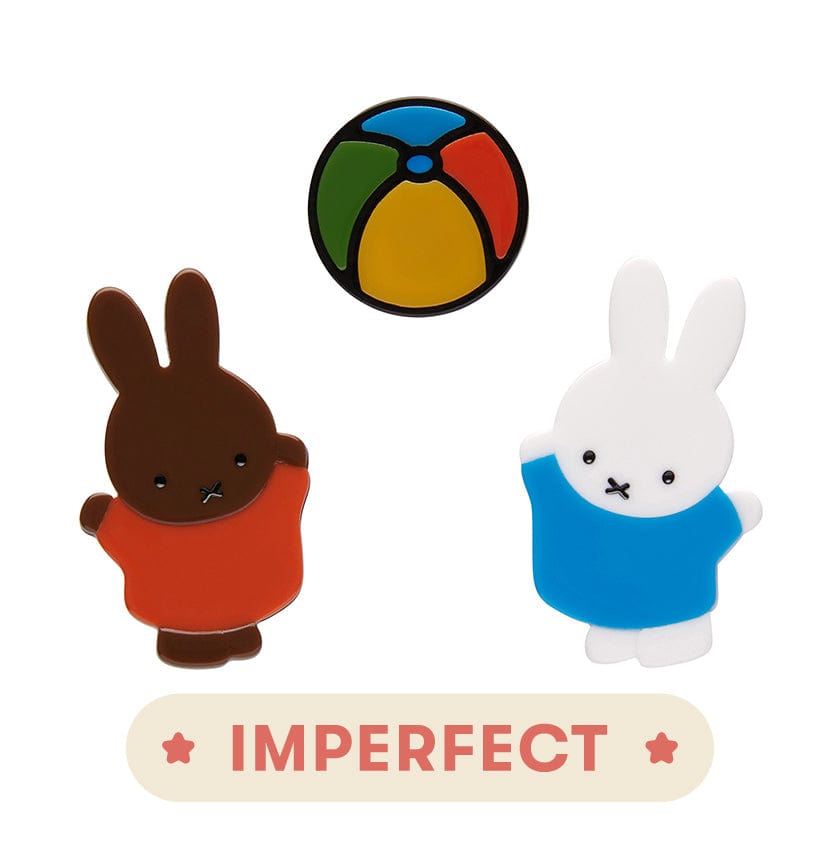 Miffy and Melanie Mini Brooch Set (IMPERFECT)  -  Erstwilder  -  Quirky Resin and Enamel Accessories