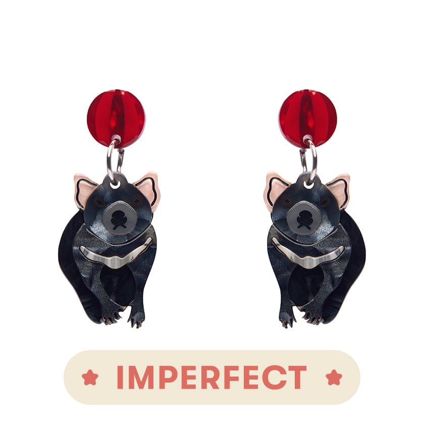 A Devilish Christmas Earrings (IMPERFECT)  -  Erstwilder  -  Quirky Resin and Enamel Accessories