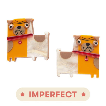 Order of the Pug Hair Clips Set - 2 Piece (IMPERFECT)  -  Erstwilder  -  Quirky Resin and Enamel Accessories