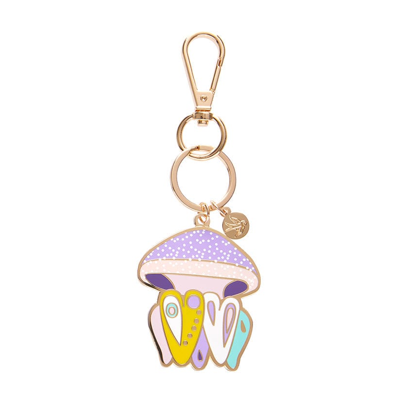 The Whimsical White Spotted Jellyfish Enamel Key Ring  -  Erstwilder  -  Quirky Resin and Enamel Accessories