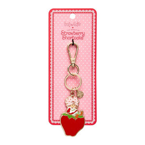 Sitting on a Strawberry Enamel Key Ring  -  Erstwilder  -  Quirky Resin and Enamel Accessories