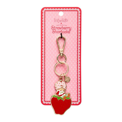 Sitting on a Strawberry Enamel Key Ring  -  Erstwilder  -  Quirky Resin and Enamel Accessories