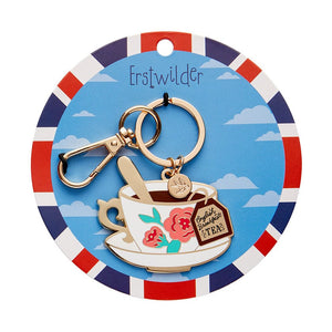 Fancy a Cuppa Enamel Key Ring  -  Erstwilder  -  Quirky Resin and Enamel Accessories
