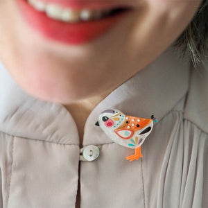 The Balanced Baby Sandpiper Mini Brooch  -  Erstwilder  -  Quirky Resin and Enamel Accessories