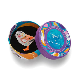 The Balanced Baby Sandpiper Mini Brooch  -  Erstwilder  -  Quirky Resin and Enamel Accessories