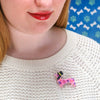 Dapper Dachsund Mini Brooch  -  Erstwilder  -  Quirky Resin and Enamel Accessories