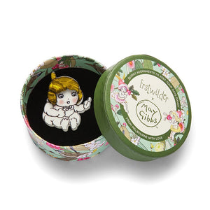 Baby Gumnut Mini Brooch  -  Erstwilder  -  Quirky Resin and Enamel Accessories