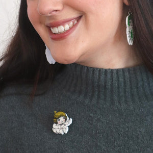 Baby Gumnut Mini Brooch  -  Erstwilder  -  Quirky Resin and Enamel Accessories