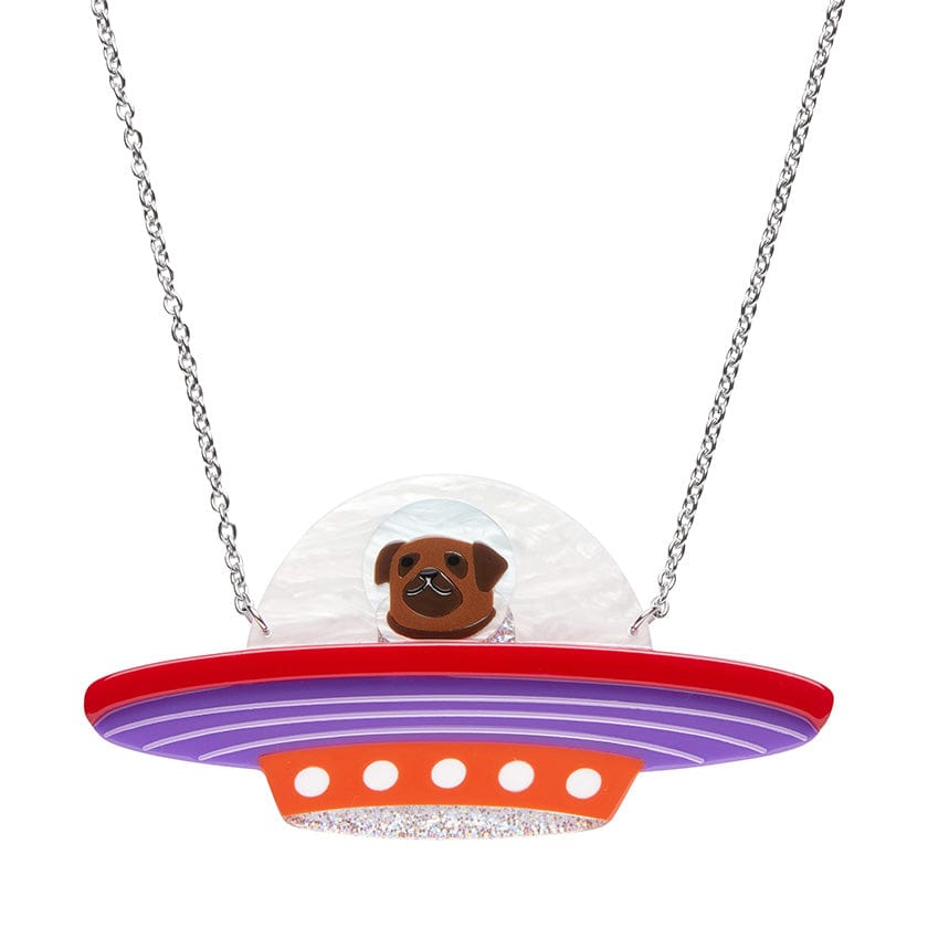 Pug Encounters Necklace  -  Erstwilder  -  Quirky Resin and Enamel Accessories
