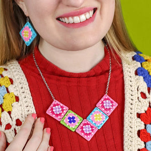 Mosaic Motifs Necklace  -  Erstwilder  -  Quirky Resin and Enamel Accessories