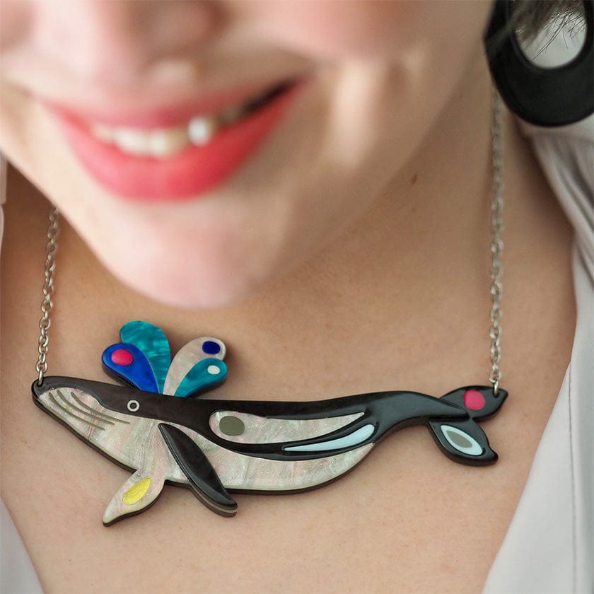 The Halcyon Humpback Whale Necklace  -  Erstwilder  -  Quirky Resin and Enamel Accessories