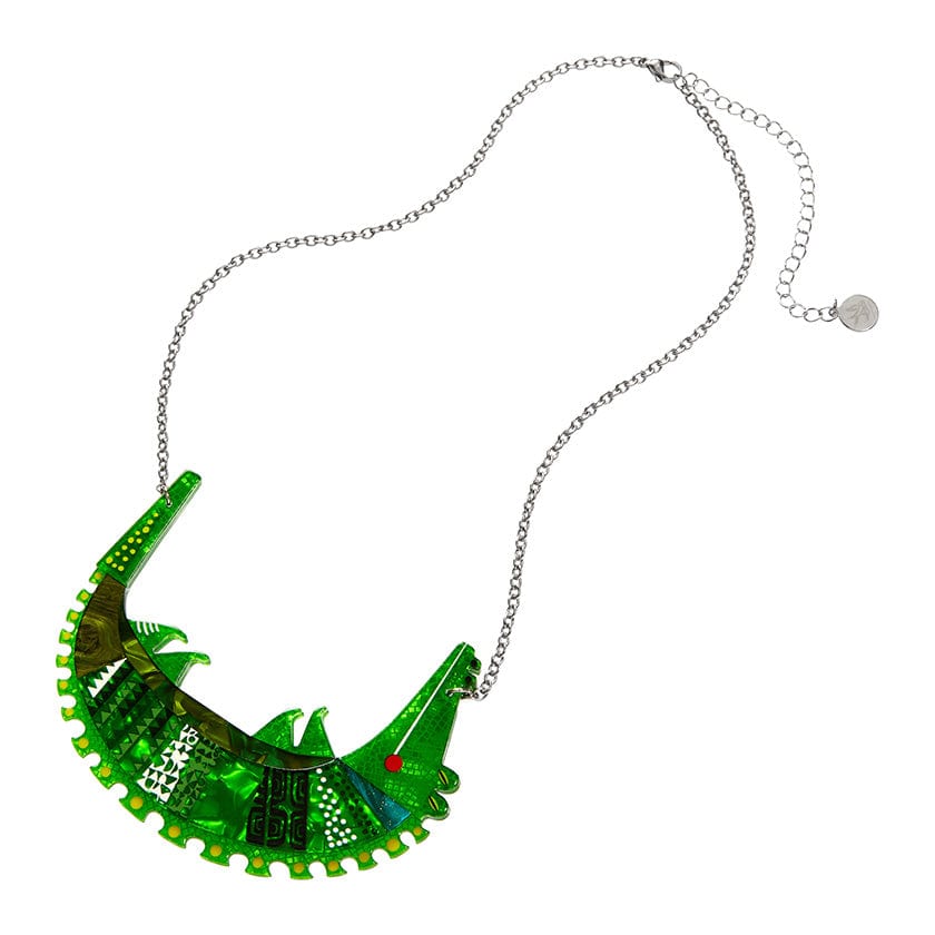 A Crocodile Named Growl Necklace  -  Erstwilder  -  Quirky Resin and Enamel Accessories
