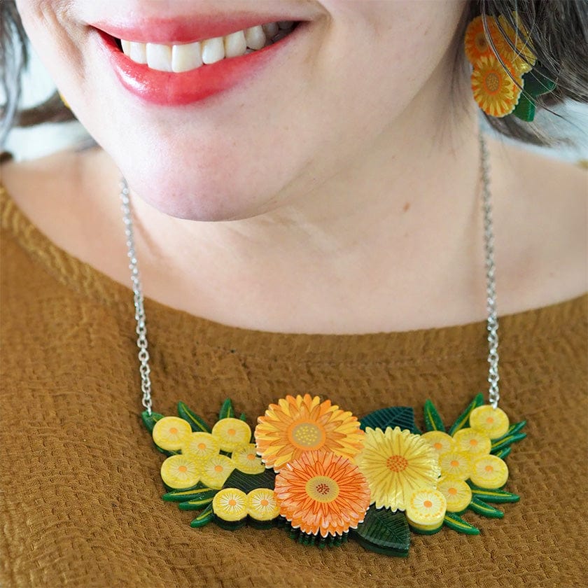 Yellow Efflorescence Necklace  -  Erstwilder  -  Quirky Resin and Enamel Accessories