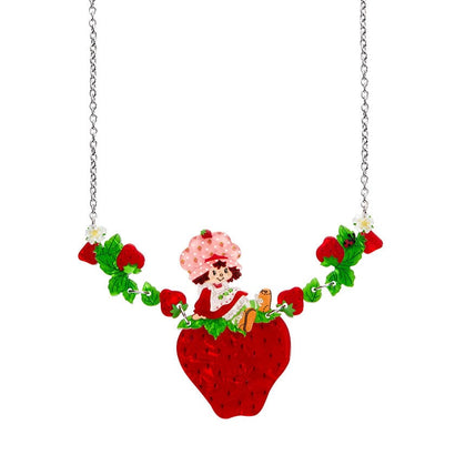 Sitting on a Strawberry Necklace  -  Erstwilder  -  Quirky Resin and Enamel Accessories