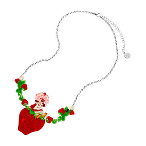 Sitting on a Strawberry Necklace  -  Erstwilder  -  Quirky Resin and Enamel Accessories