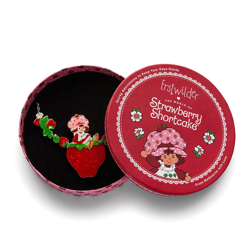 Sitting on a Strawberry Necklace  -  Erstwilder  -  Quirky Resin and Enamel Accessories