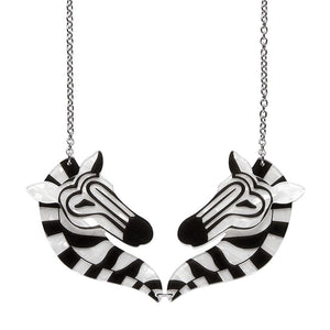 Zelda the Zany Zebra Necklace  -  Erstwilder  -  Quirky Resin and Enamel Accessories