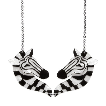 Zelda the Zany Zebra Necklace  -  Erstwilder  -  Quirky Resin and Enamel Accessories
