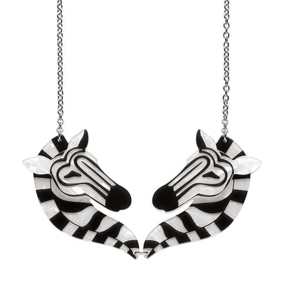 Zelda the Zany Zebra Necklace  -  Erstwilder  -  Quirky Resin and Enamel Accessories