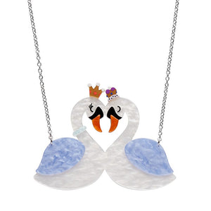 Swan Love Necklace  -  Erstwilder  -  Quirky Resin and Enamel Accessories