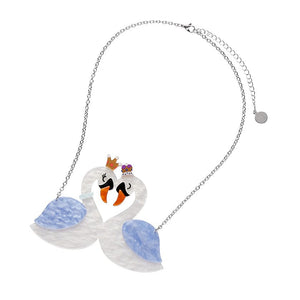 Swan Love Necklace  -  Erstwilder  -  Quirky Resin and Enamel Accessories