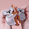 Among the Eucalyptus Brooch Pair